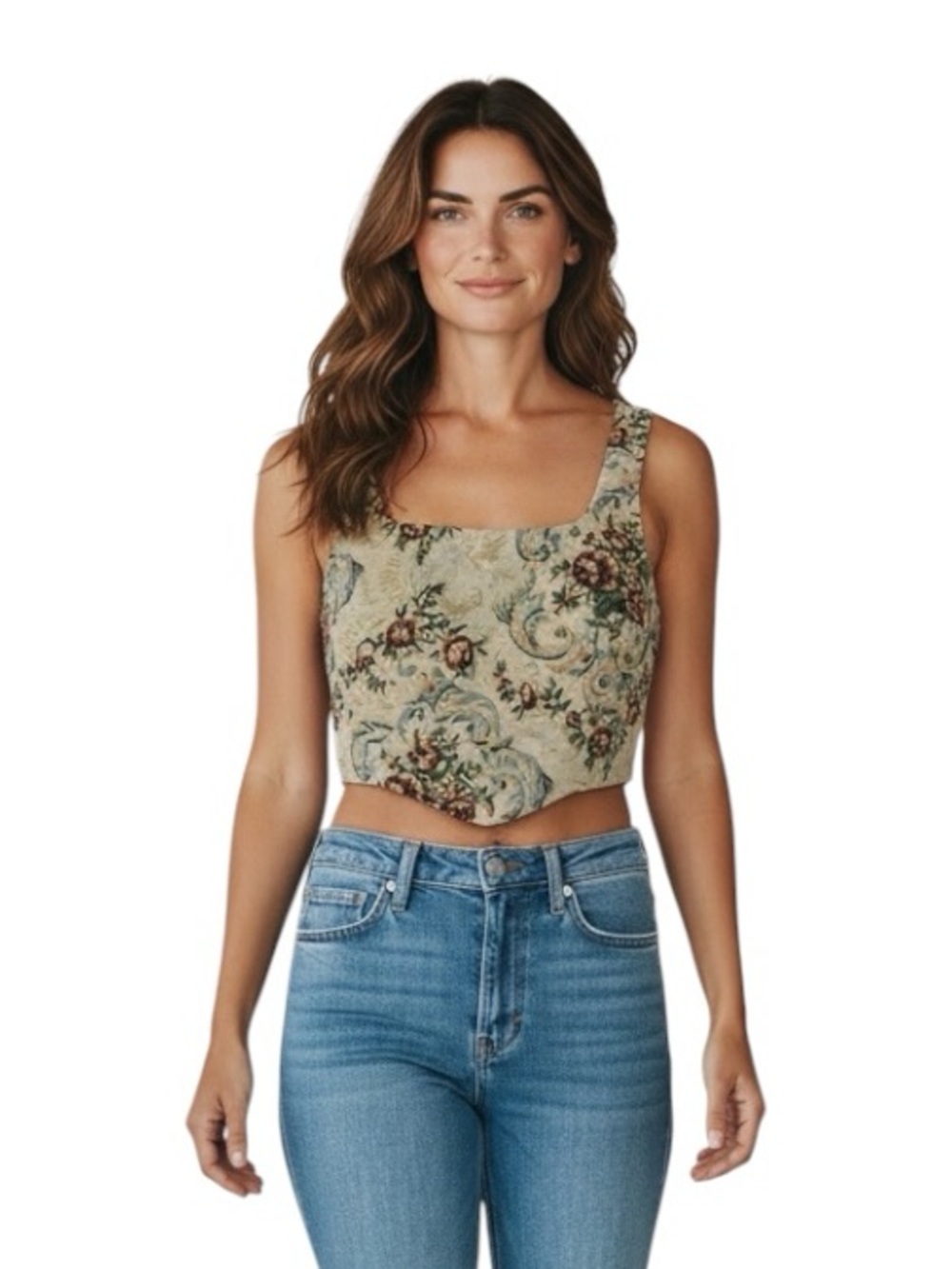 COMMENSE Tapestry Cropped Top